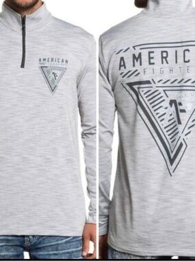 American Fighter Men's 1/4 Zip Pullover - Gray Space Dye (NWT)